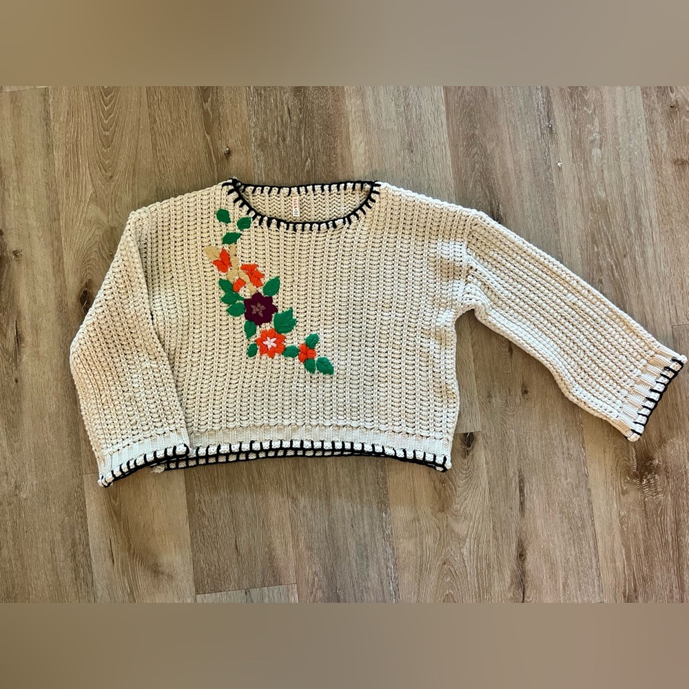 Raga knit embroidered sweater